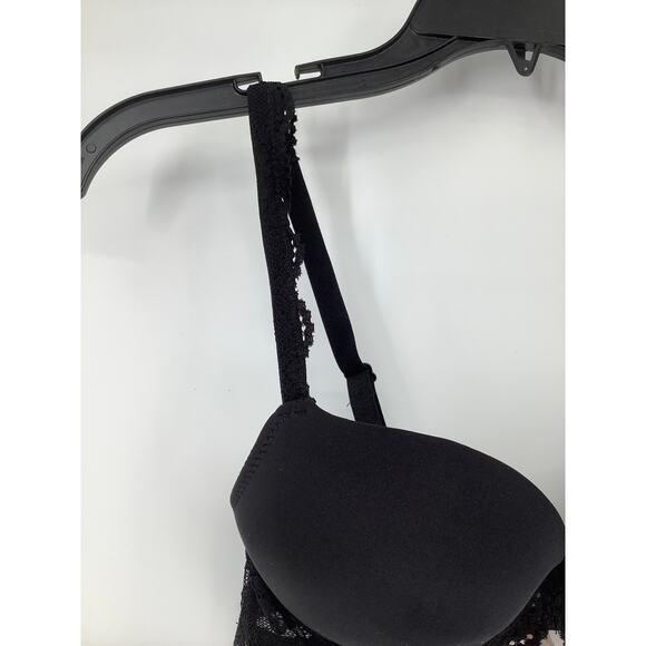 Magic Bodyfashion Women's 32B Black Luxury Gel Bra Underwire Lace Trim Q6-12 - Picture 3 of 7